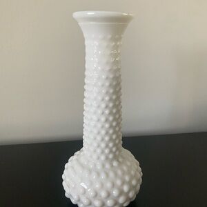 Elegant White milk glass Hobnail Vase